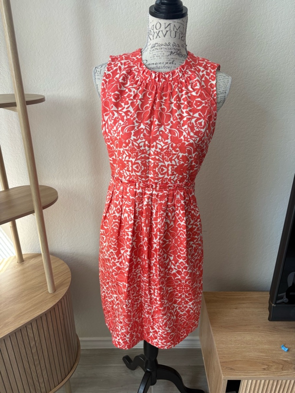 Tory Burch Sleeveless Coral Floral Print Day Dress